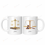 Personalized Law Scales Of Justice Mug, Custom Name White Cup, Birthday Gift For Occupation, Occupation Coffee Mug, Winter Coffee Mug, Christmas Gift For Family And Friends, 11oz 15oz Ceramic Mug