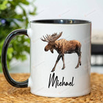 Personalized Moose Mug, Moose Cup, Moose Coffee Cup, Elk Mug, Birthday Gift For Moose Lover, Animal Coffee Mug, Wild Mug, Christmas Gift For Family And Friends, 11oz Ceramic Mug