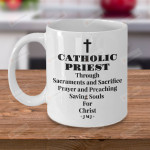 Catholic Priest Mug Savings Souls For Christ Mug Birthday Gifts On Christmas 11 Oz 15 Oz Coffee Cup