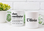 Personalized Funny Definition Chaos Coordinator Mug For Men And Women L For Birthday, Appreciation, Thank You Gift Custom Name Coffee Mug 11- 15 Oz