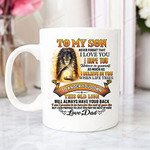Personalized To My Son Mug From Dad Gifts For Son Yellow Lion Printed When Life Tries To Knock You Down This Old Lion Will Always Have Your Back Cup For Baby Boy Men Son Birthday Xmas Idea Gifts