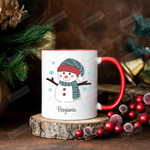 Personalized Christmas Snownman Mug, Christmas Hot Chocolate Mug, Christmas Eve Gift, Snowman, Xmas, Cute Mug, Kids Cup, Boy, Girl Mug, Christmas Gift For Family And Friends, 11oz 15oz Ceramic Mug