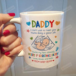 Personalized Merry 1st Christmas Daddy, Baby'S Sonogram Picture Mug - I Can'T Wait To Meet You, You'Re Doing A Great Job Mug - Gifts For New First Dad To Be From The Bump Baby
