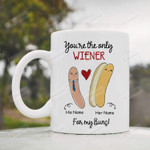 Personalized You'Re The Only Wiener For My Buns Mug, Funny Hot Dog Sandwich Valentines Day Gifts For Couple Lover Customized Name Ceramic Coffee 11 15 Oz Mug