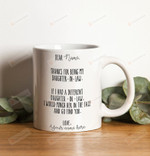 Personalized From Dad Thanks For Being My Daughter-in-law White Mugs Ceramic Mug Great Customized Gifts For Birthday Christmas Thanksgiving Father's Day 11 Oz 15 Oz Coffee Mug