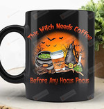 Halloween Mug Gifts, This Witch Needs Coffee Before Any Hocus Pocus Coffee Mug 11-15oz For Kids Mom Dad Family And Friends Trick Or Treat Funny Spooky Mug For Halloween Day