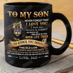 Personalized To My Son Lion Mug When Life Tries To Knock You Down This Old Lion Funny Son Mug
