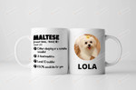 Personalized Maltese Coffee Mug Gifts, Maltese Dog Mug, Maltese Dad Mug, Maltese Mom Mug, Custom Dog Lover, Dog Owner Christmas Gifts Idea Ceramic Mugs (White, 15 Oz)
