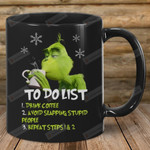 To Do List Grinch Black Mug, Great Customized Gifts For Birthday Christmas 11oz 15oz Coffee Mug