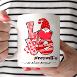 Personalized Mom Life - Valentine , Gnome White Mugs Ceramic Mug 11 Oz 15 Oz Coffee Mug