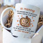 Personalized Hi Mommy Happy Mother'S Day, Baby'S Sonogram Picture Mug - This Mother'S Day I'M Snuggled Up In Warm And Safe Your Tummy Mug - Gifts For New First Grandma To Be From The Bump
