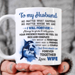 Personalized To My Husband Dolphin No Matter What Happens Mug Gifts For Couple Lover , Husband, Boyfriend, Birthday, Anniversary Customized Name Ceramic Coffee Mug 11-15 Oz