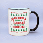 Jolliest Bunch Of Assholes Mug, Gift For Your Best Friend, Xmas Hot Chocolate Mug, Unique Gift Idea For Family, Coworker On Birthday, Christmas, Thanksgiving, Accent Mug 11 Oz