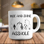 Cat Mug, Rise And Shine Asshole, Coffee Mug, Cat Butthole Gift For Cat Lovers, Merry Christmas Gifts For Christmas Thanksgiving Xmas For Family Members
