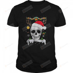 Skull Reindeer Christmas Skulls Santa Hat Reindeer T-Shirt