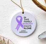 In This Family Fights Alone Ornament, Lupus Awareness Ornament - Merry Xmas Gifts For Lupus Cancer Survivors, Christmas Tree Decoration (Multi 4)
