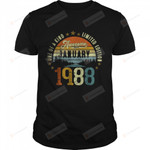 Awesome Since january 1988 Vintage 34th Birthday T-Shirt