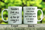 Funny Valentine's Day Gift For Him, Valentine's Day Gift For Her, Thanks For All The Orgasms Mug