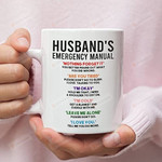 Husband Emergency Manual Mug Gift For Husband Valentines Mug Gift For Him Her Husband Wife Funny Coffee Cup For Women Men Ceramic Coffee Mug 11-15oz