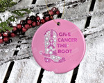 Give Cancer The Boot Ornament Breast Cancer Awareness Ornament We Wear Pink Pink In October Christmas Ornament Decoration Ornament Hanging Decoration Christmas Tree Ornament
