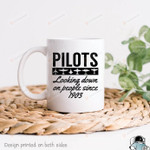 Pilots Looking Down On People Since 1903 Mug, Gift For Pilot, Aviation Gift, Funny Mug