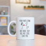 Your Farts Stink But Until They Kill Me I Still Love You Mugs, Farting Joke Ceramic Mugs, Funny Valentine's Day 11 Oz 15 Oz Coffee Mug Gifts For Couple, Him Her/ Mr Mrs