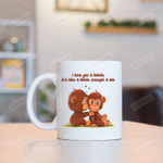 Cute Monkey Kissing Mugs, I Love You A Lottle Mugs, Funny Wedding Anniversary Valentine's Day Color Changing Mug 11 Oz 15 Oz Coffee Mug Gifts For Couple, Him Her/Mr Mrs