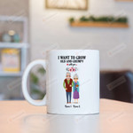 Personalized Old Couple And Flower Mug I Want To Grow Old And Grumpy With You Mug Gifts For Couple, Husband And Wife On Anniversary Valentine's Day Birthday Christmas Thanksgiving 11 Oz - 15 Oz Mug