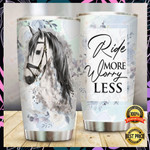 Horse Ride More Worry Less Stainless Steel Tumbler