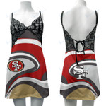 San Francisco 49ers Lace Back Strap Slip Dress 500