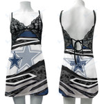 Dallas Cowboys Lace Back Strap Slip Dress 511