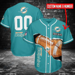 Miami Dolphins Personalized Baseball Jersey BG109