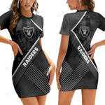 Las Vegas Raiders Casual Short Sleeve Bodycon Mini Dress BG07