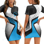 Carolina Panthers Casual Short Sleeve Bodycon Mini Dress BG11