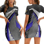 Baltimore Ravens Casual Short Sleeve Bodycon Mini Dress BG25