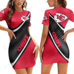 Kansas City Chiefs Casual Short Sleeve Bodycon Mini Dress BG39