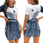 Dallas Cowboys Casual Short Sleeve Bodycon Mini Dress BG47