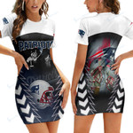 New England Patriots Casual Short Sleeve Bodycon Mini Dress BG59