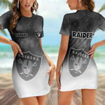 Las Vegas Raiders Casual Short Sleeve Bodycon Mini Dress BG77