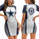 Dallas Cowboys Casual Short Sleeve Bodycon Mini Dress BG91