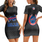 Buffalo Bills Casual Short Sleeve Bodycon Mini Dress BG101