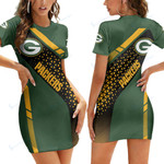 Green Bay Packers Casual Short Sleeve Bodycon Mini Dress BG121