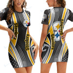 Pittsburgh Steelers Casual Short Sleeve Bodycon Mini Dress BG134