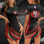 San Francisco 49ers Casual Short Sleeve Bodycon Mini Dress BG142