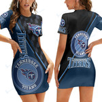 Tennessee Titans Casual Short Sleeve Bodycon Mini Dress BG155