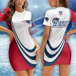 New England Patriots Casual Short Sleeve Bodycon Mini Dress BG163