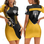 Pittsburgh Steelers Casual Short Sleeve Bodycon Mini Dress BG173