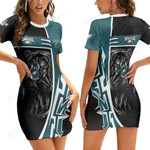 Philadelphia Eagles Casual Short Sleeve Bodycon Mini Dress BG190
