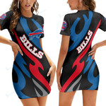 Buffalo Bills Casual Short Sleeve Bodycon Mini Dress BG191