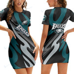 Philadelphia Eagles Casual Short Sleeve Bodycon Mini Dress BG192